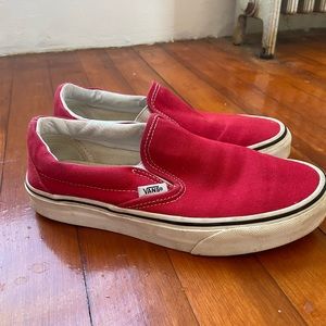 Red slip on Vans. 6.5